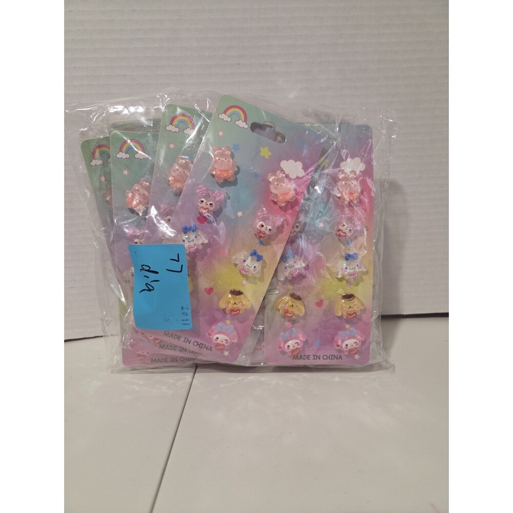 Lot of 10 pks of 10 Girls cute character Elastic Hair Ties Ponytail Holders Set